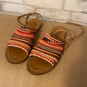 Tory Burch fun and playful tie up sandals